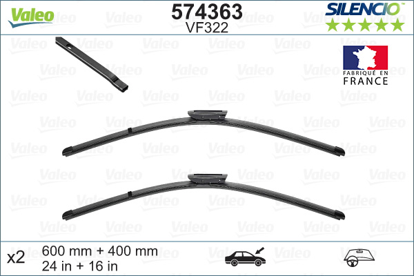 VALEO VAL574363 Ablaktörlő lapát  600/400MM